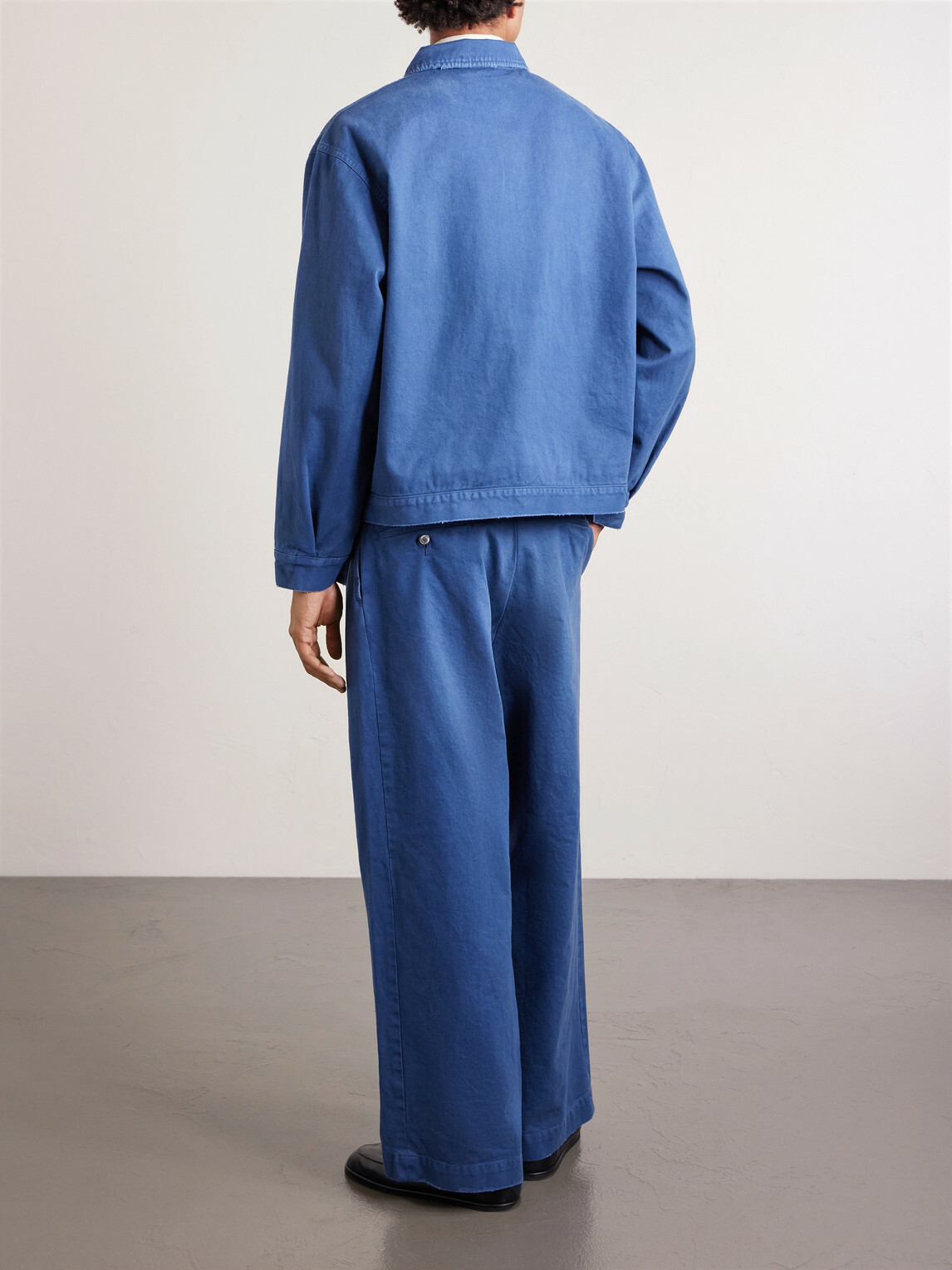A.PRESSE - Straight-Leg Cotton-Twill Trousers - Blue