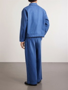 A.PRESSE - Straight-Leg Cotton-Twill Trousers - Blue
