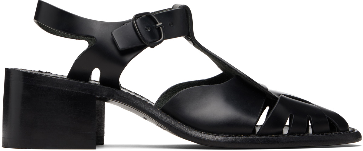 HEREU Black Pesca Heeled Sandals