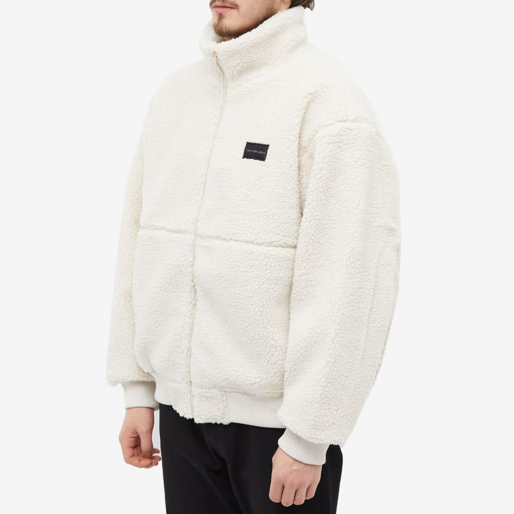 Calvin Klein Men's Sherpa Fleece Jacket in Egg Shell Calvin Klein