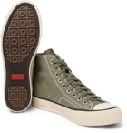 visvim - Skagway Leather-Trimmed Canvas High-Top Sneakers - Men - Green