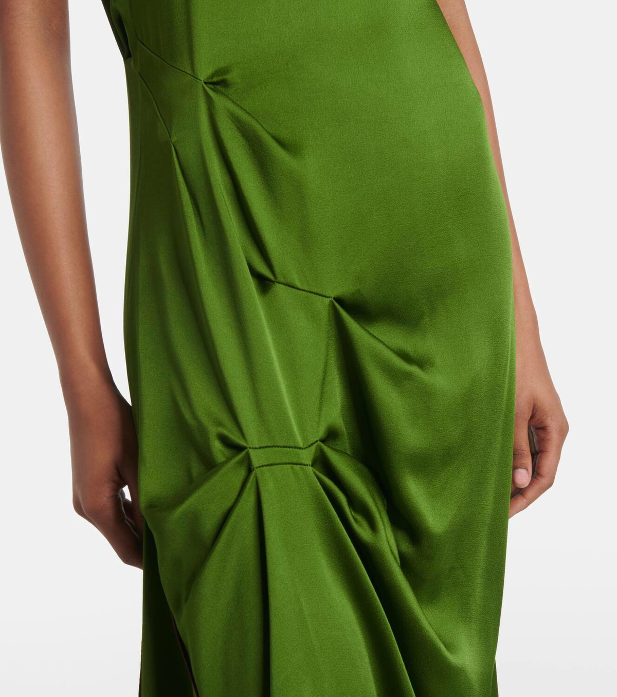 Victoria Beckham Asymmetric satin midi dress Victoria Beckham Victoria Beckham Asymmetric satin midi dress Victoria Beckham