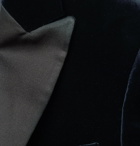 Favourbrook - Fawn Slim-Fit Grosgrain-Trimmed Cotton-Velvet Tuxedo Jacket - Blue