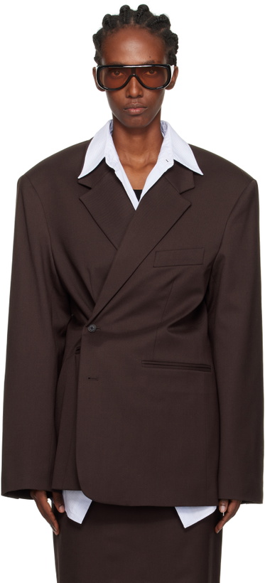 Photo: The Frankie Shop Brown Crosby Wrap Blazer