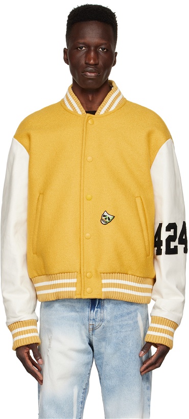 Photo: 424 Yellow Wool Bomber Jacket