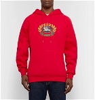 Burberry - Logo-Embroidered Fleece-back Cotton-Blend Jersey Hoodie - Men - Red