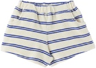 The Campamento Baby Off-White & Blue Stripes Shorts