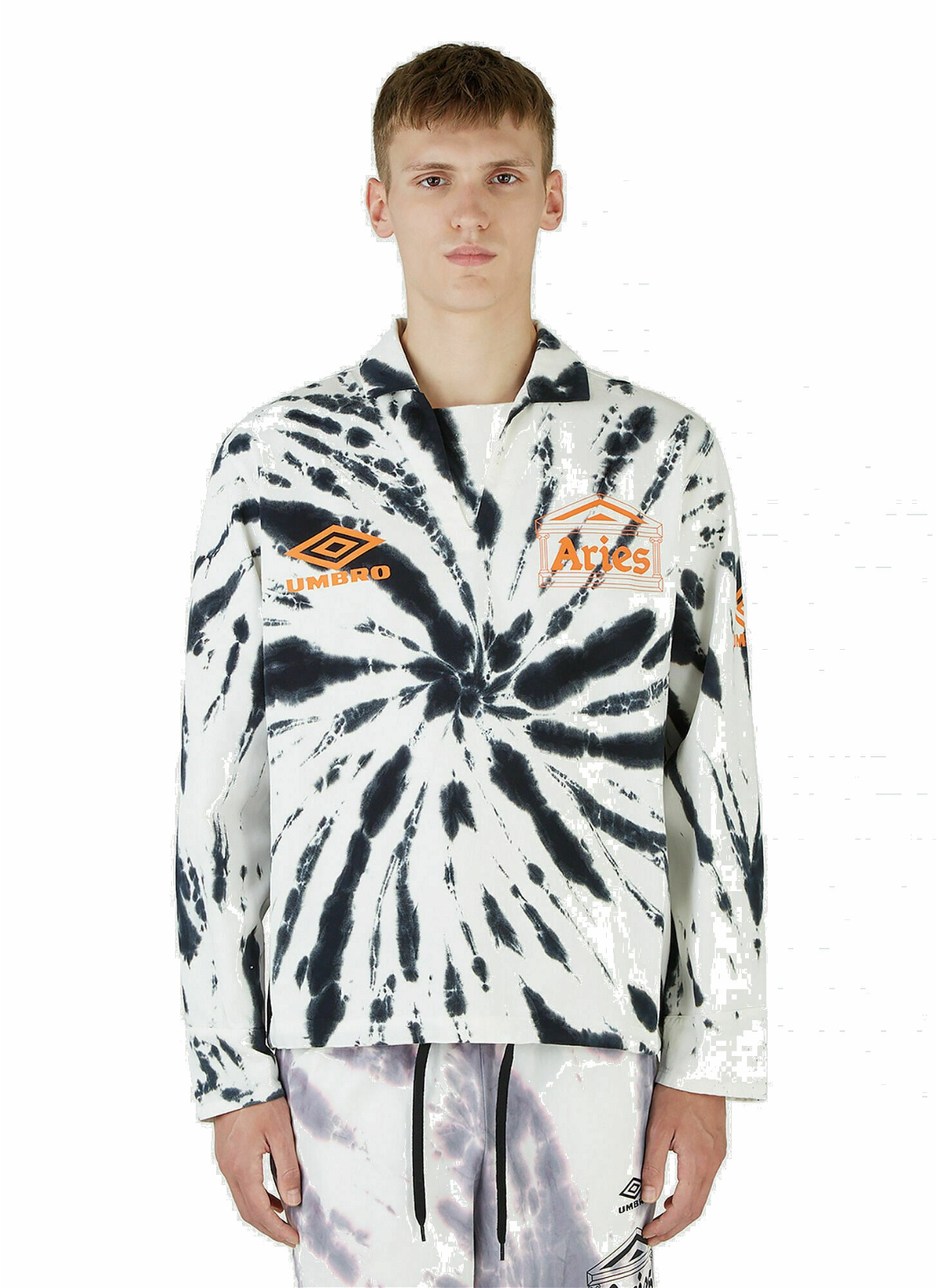 Photo: Tie-Dye Pro 64 Pullover Jacket in White and Black