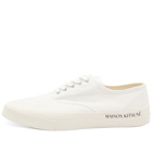 Maison Kitsuné Men's Printed Sole Canvas Sneakers in White
