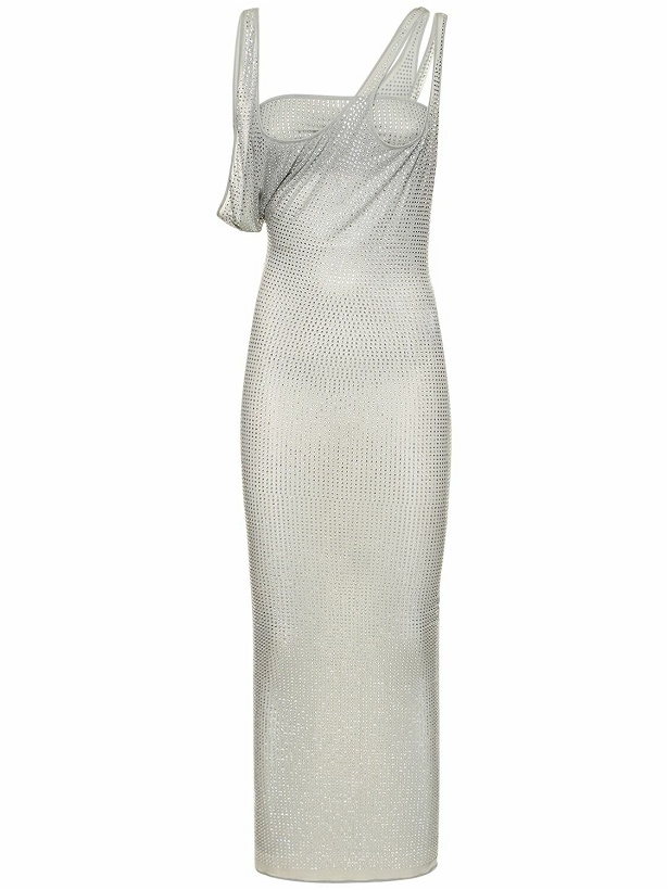 Photo: THE ATTICO - Sheer Jersey Midi Dress W/ Crystals