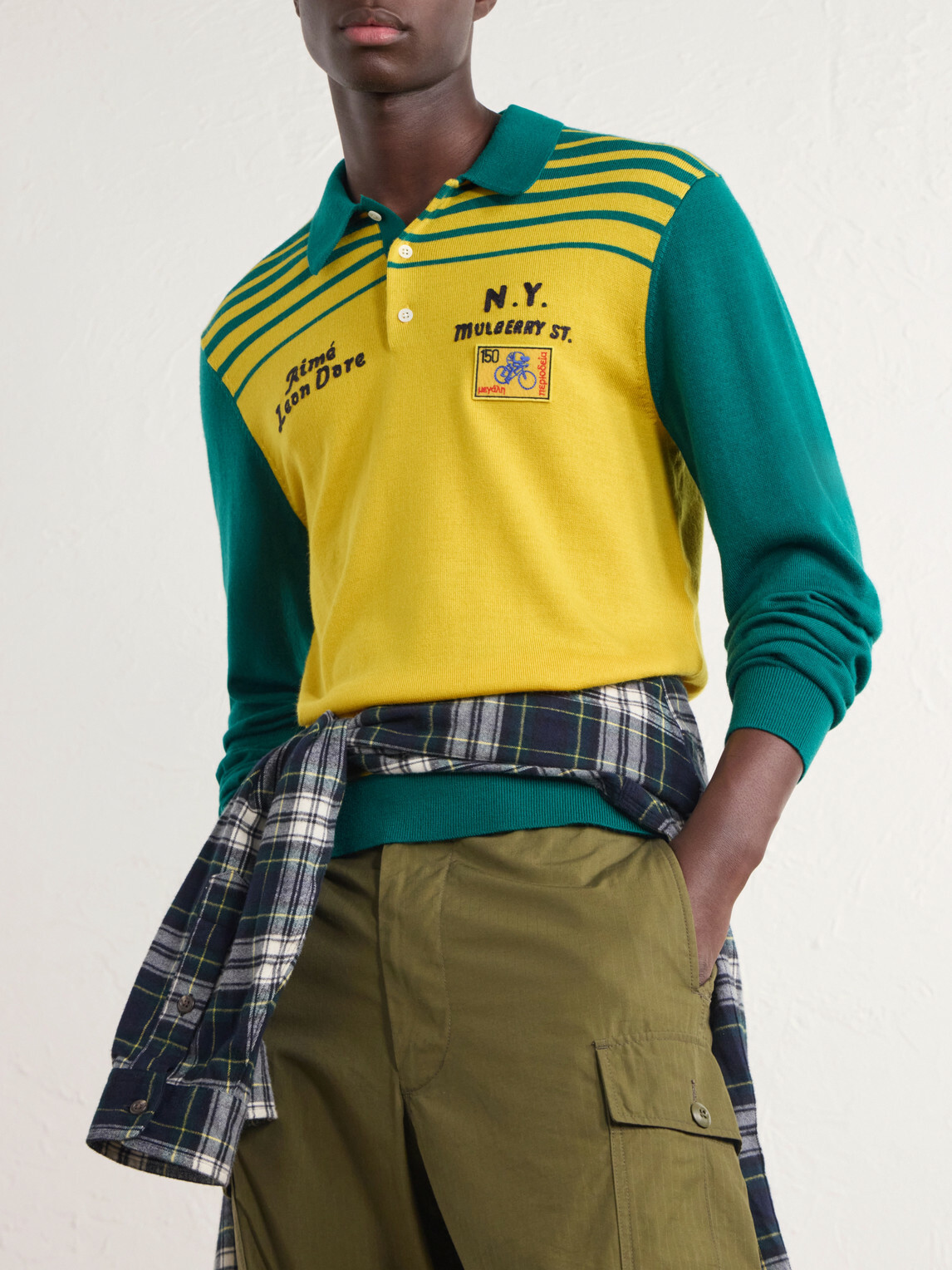 Aimé Leon Dore - Logo-Embroidered Merino Wool Polo Shirt - Yellow