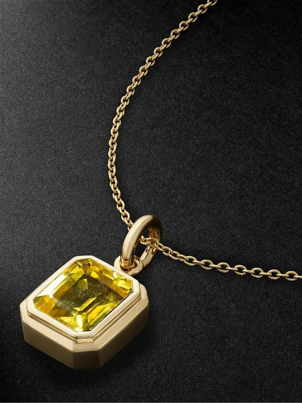 Photo: 42 Suns - Large 14-Karat Gold Yellow Sapphire Pendant Necklace