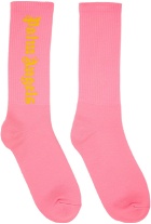 Palm Angels Pink Logo Socks
