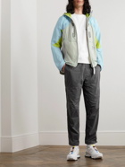 And Wander - Maison Kitsuné Colour-Block Shell Hooded Jacket - Blue