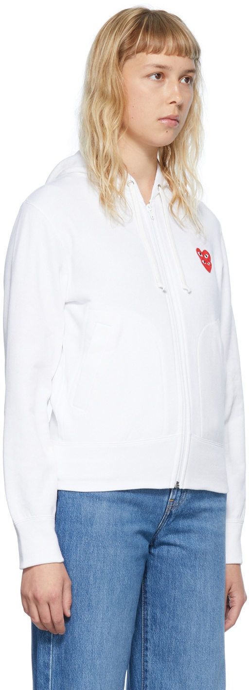 COMME des GARÇONS PLAY White Cotton Hoodie