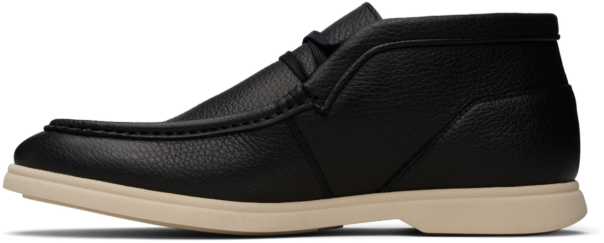 BOSS Black Tumbled Leather Desert Boots