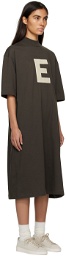 Essentials Gray Short Sleeve Midi Dress