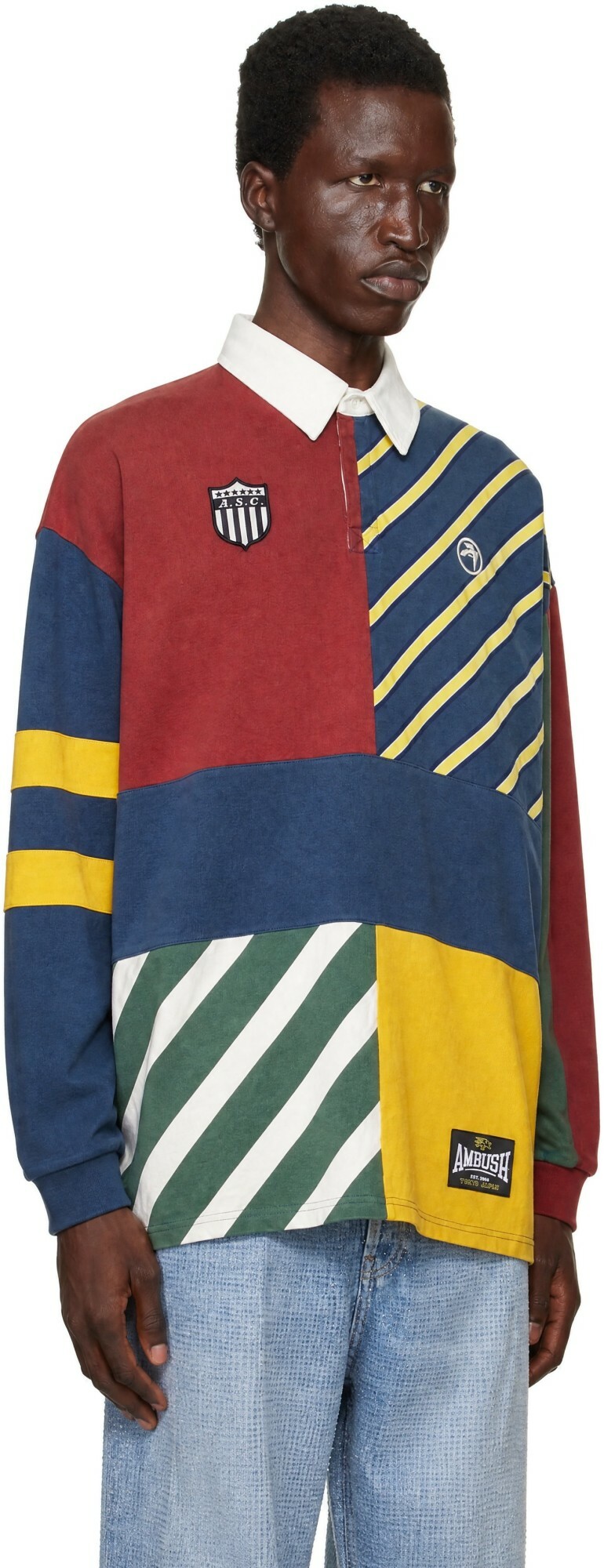 AMBUSH Multicolor Patchwork Rugby Polo
