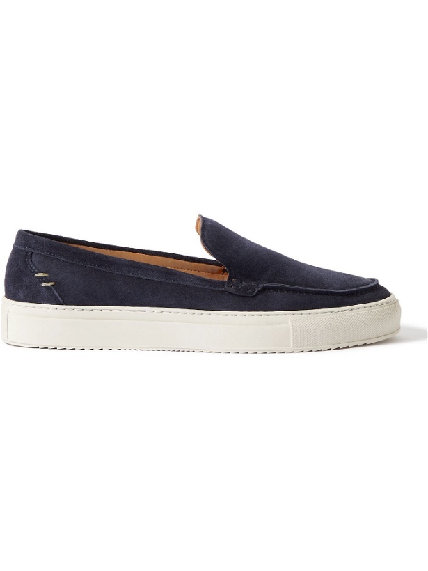 Photo: Mr P. - Larry Suede Slip-On Sneakers - Blue