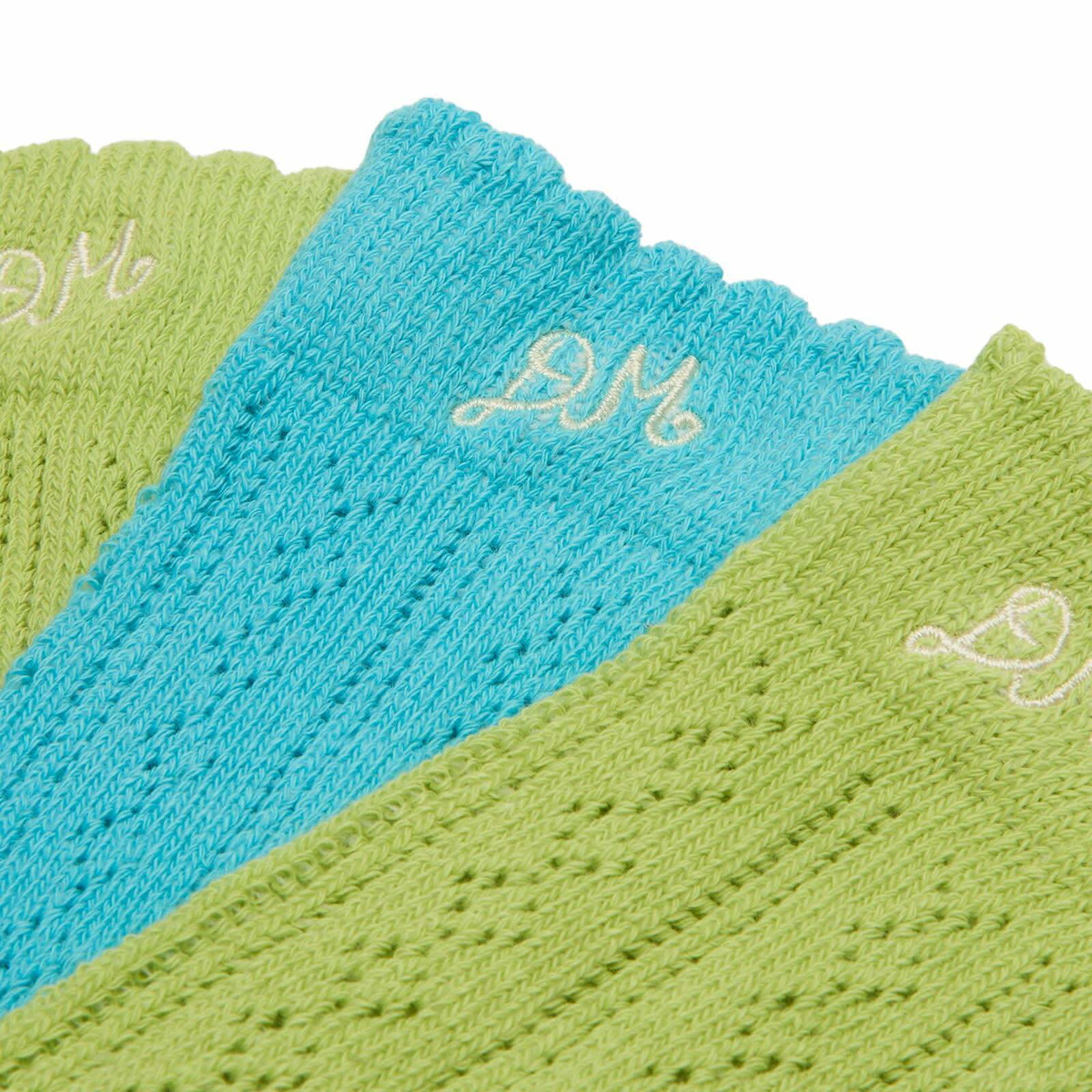 Damson Madder Women's Calf Length 2 Pack Pointelle Socks in Multi 