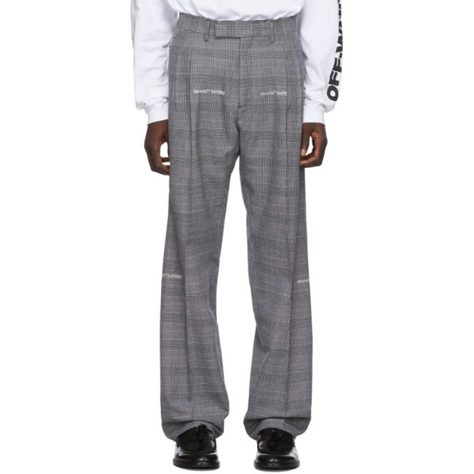 Photo: Off-White Grey Check Classic Trousers