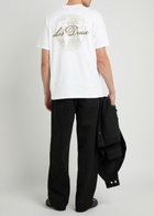 Les Deux Ben Globe Logo-print Cotton T-shirt White