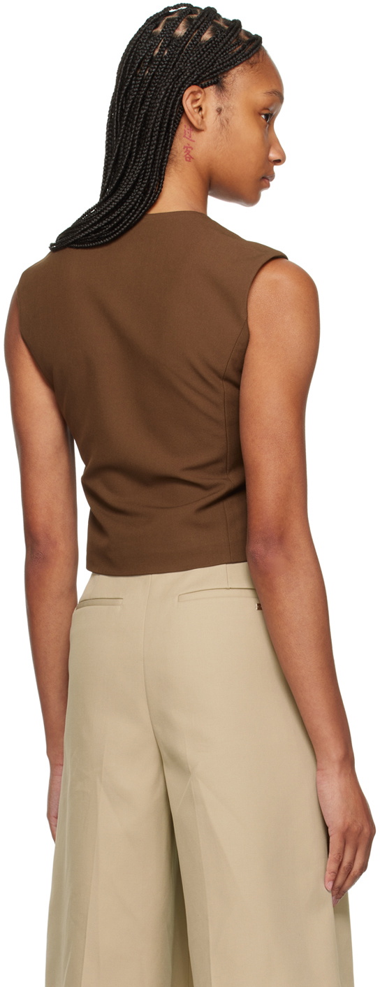 The Frankie Shop Brown Maesa Cross Vest