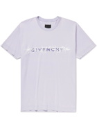 Givenchy - Oversized Logo-Flocked Printed Cotton-Jersey T-Shirt - Pink