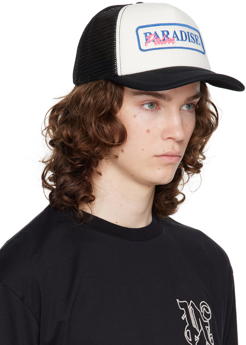Palm Angels White & Black 'Paradise' Cap Palm Angels