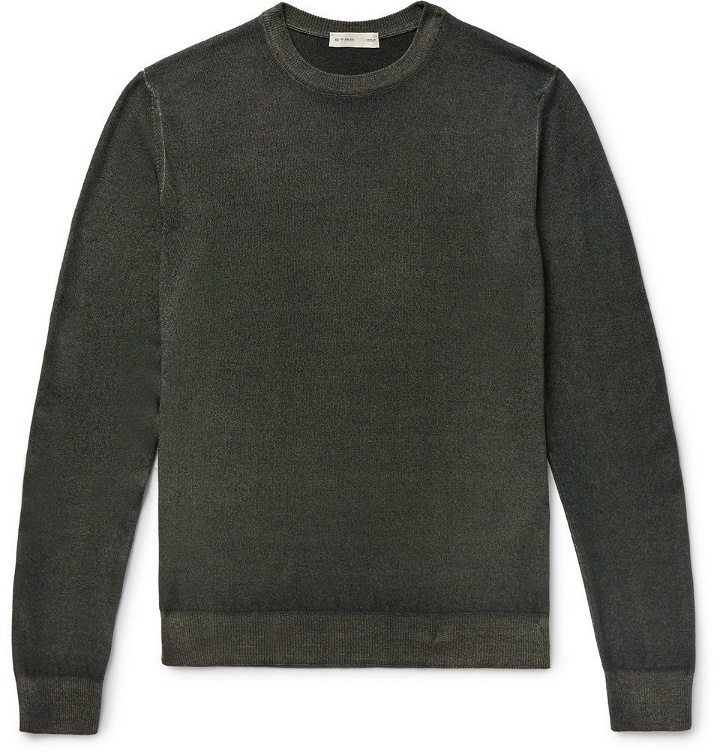 Photo: Etro - Garment-Dyed Merino Wool Sweater - Green
