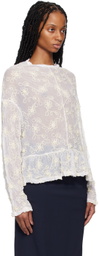 Comme des Garçons Comme des Garçons Off-White Embroidered Blouse