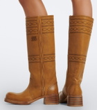 Miu Miu Embroidered leather knee-high boots