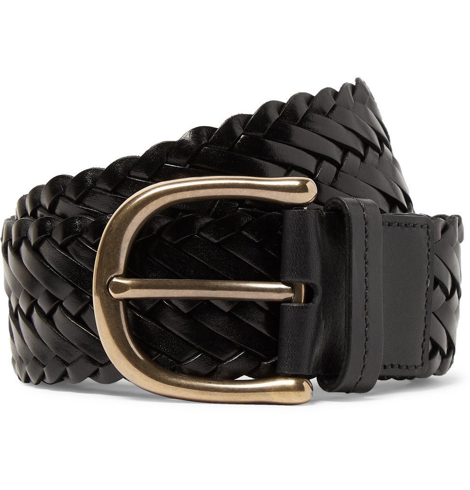 TOM FORD - 4cm Black Woven Leather Belt - Black