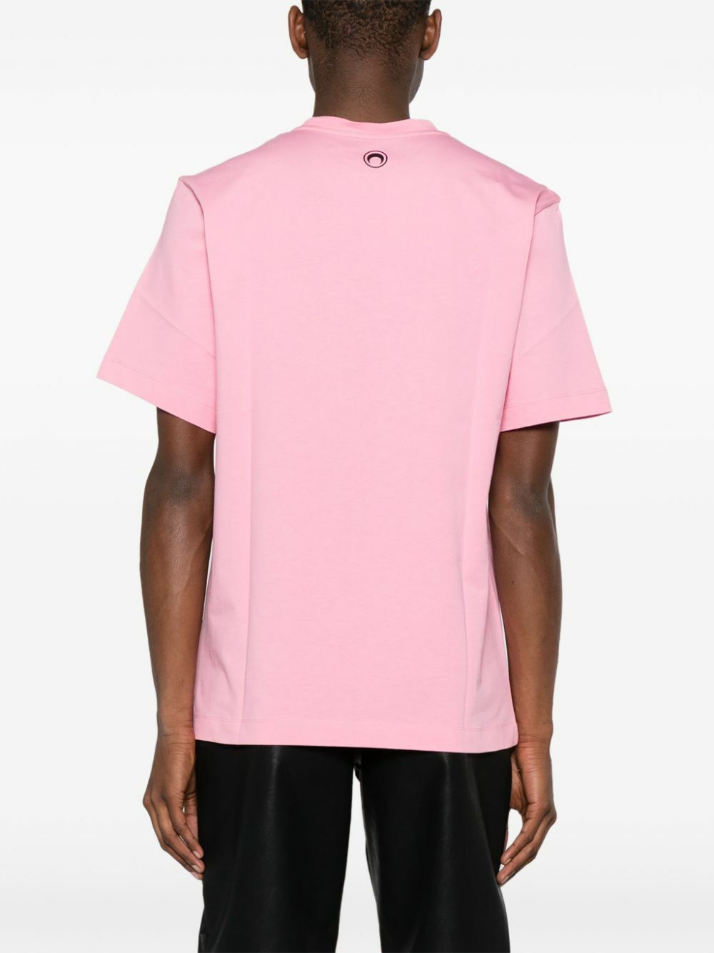 大人気【MARINE SERRE】ムーンロゴベビーフィットTシャツ ピンク Moon Logo Ribbed Jersey Cut-Out T-Shirt • Marine Serre