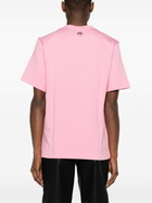 Marine Serre Pink Logo-Print Organic Cotton T-Shirt