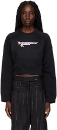 MSGM Black Graphic Sweatshirt