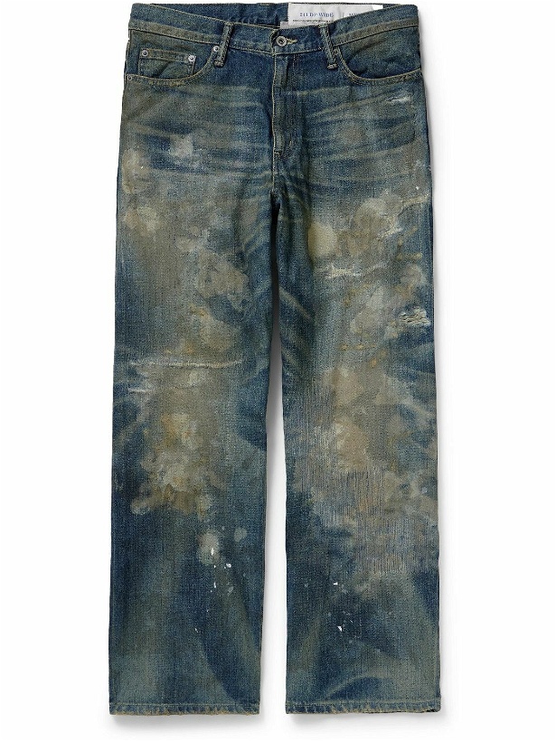Photo: Neighborhood - Savage Wide-Leg Distressed Selvedge Jeans - Blue