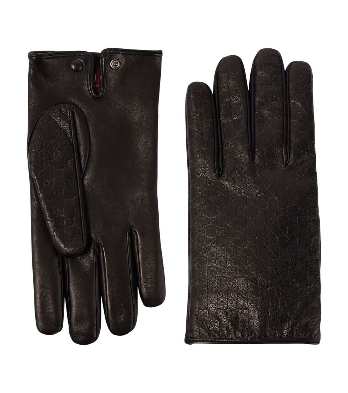 GUCCI - Leather-Trimmed Logo-Jacquard Nylon Gloves - Black Gucci