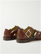 VINNY's - Glossed-Leather Sandals - Brown