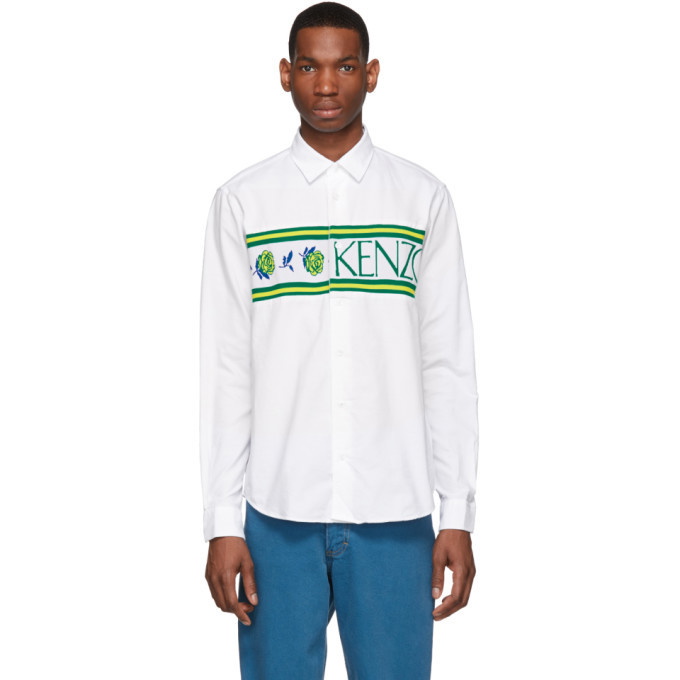 Photo: Kenzo White Knit Logo Casual Fit Shirt