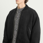 Studio Nicholson Men's Shearling Leather Bomber Jacket in Black