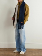 LOEWE - Logo-Appliquéd Fringed Two-Tone Alpaca and Wool-Blend Scarf