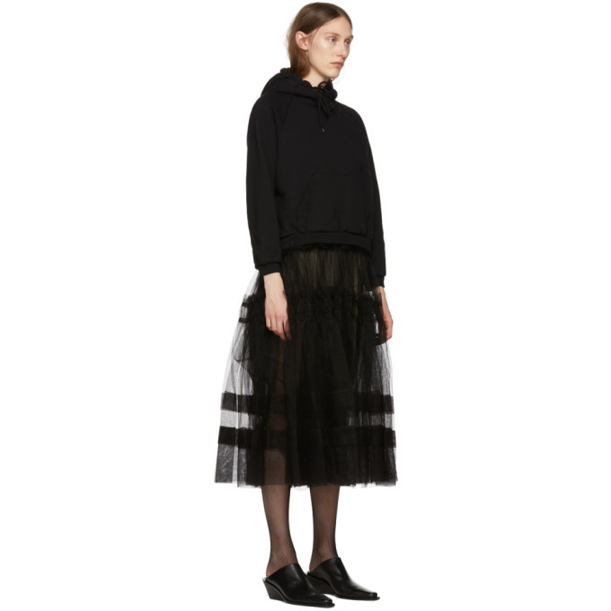 Chika Kisada Black Tulle Hoodie Dress