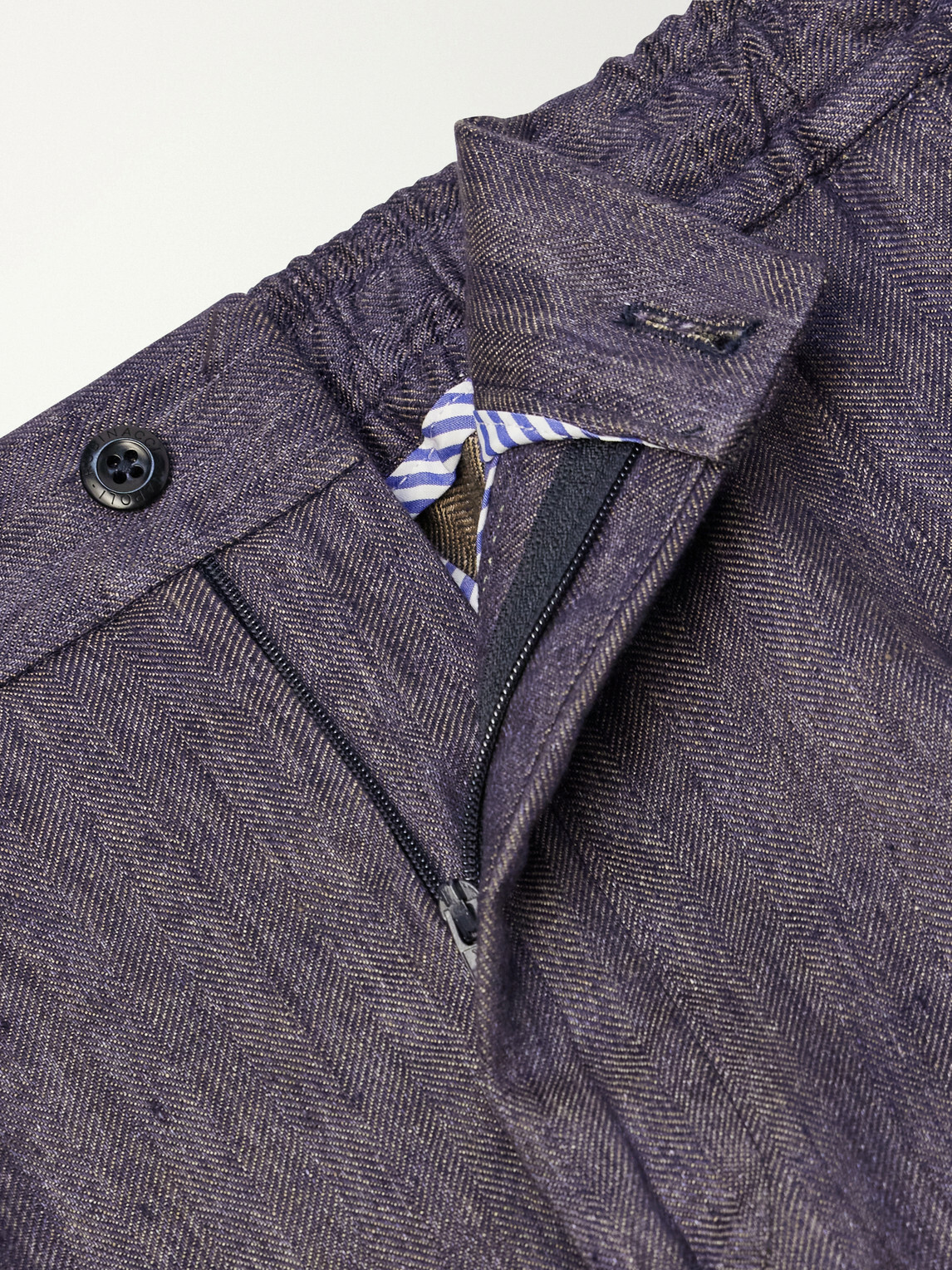 Rubinacci - Straight-Leg Linen Trousers - Blue