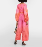 Anna Kosturova Tie-dyed high-rise silk pants