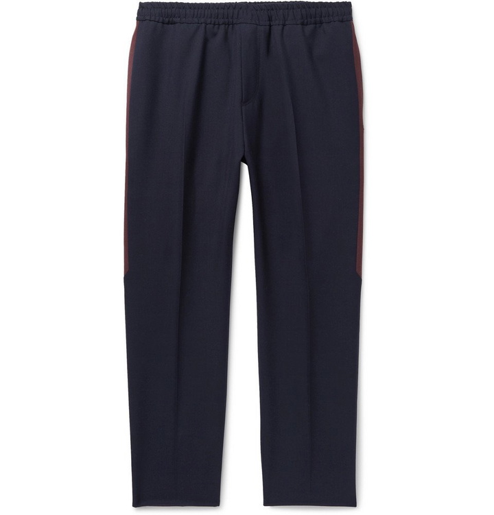 Photo: Givenchy - Navy Stripe-Trimmed Wool Trousers - Men - Navy