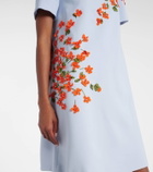 Carolina Herrera Floral-appliqué crêpe shift dress