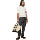 Thom Browne White Linen Cotton 4-Bar Relaxed Fit Polo