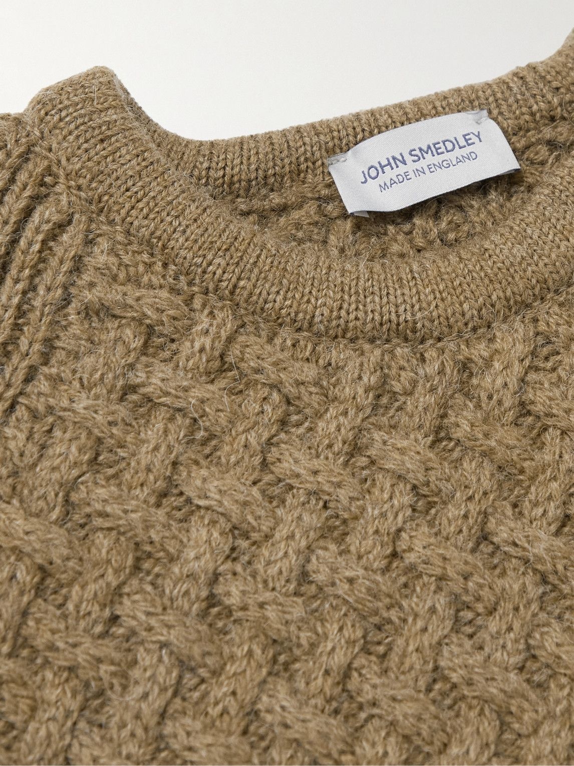 John Smedley - Mossley Cable-Knit Wool Sweater - Green John Smedley
