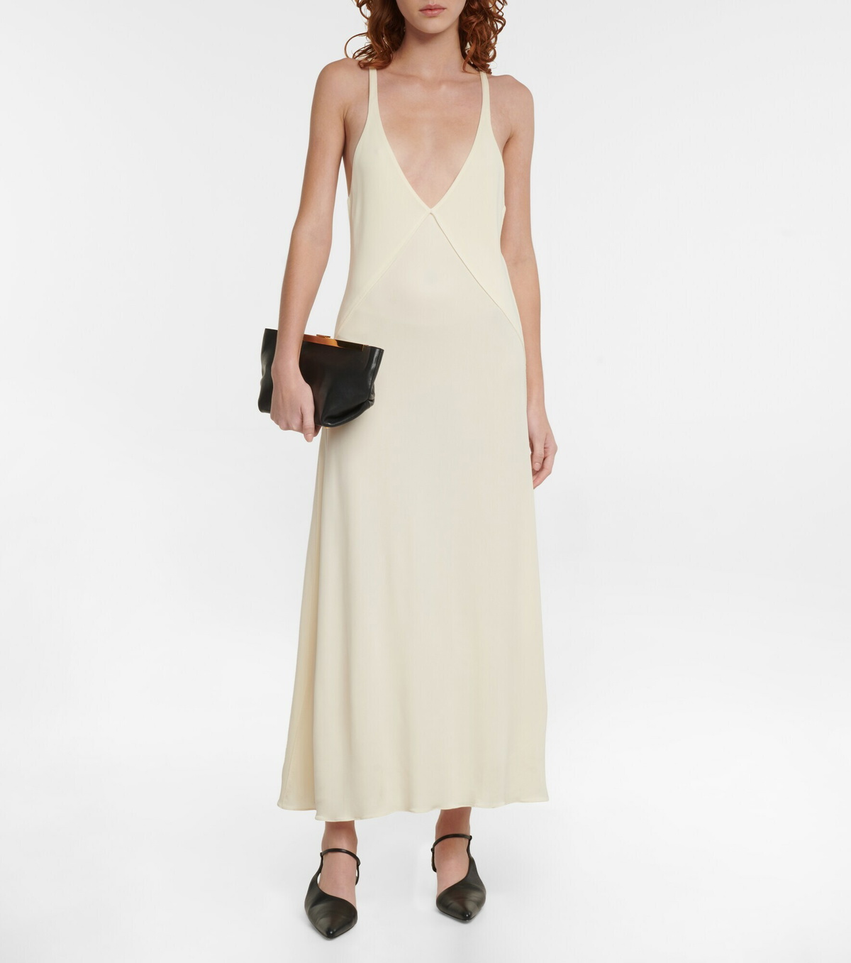 gathered waist jersey dress Cinderella Divine CD930C Long Off the Shoulder Jersey Gown Gathered Waist  Off White / 18 main image 1